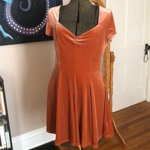 Urban Outfitters Dusty Rose Velvet Mini Dress